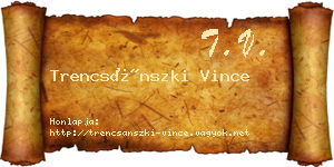 Trencsánszki Vince névjegykártya